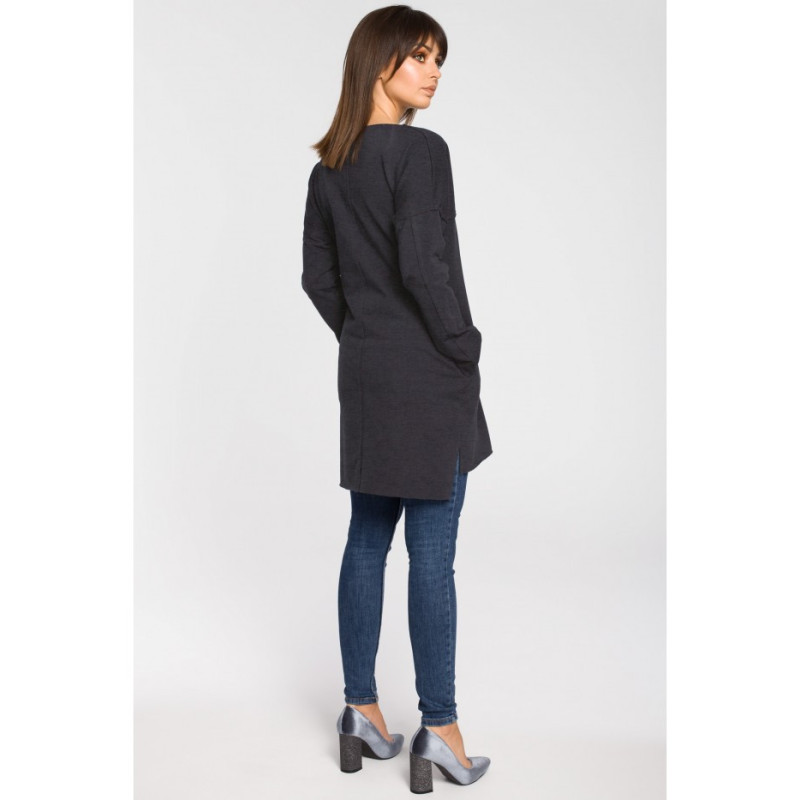 B059 Oversize tunic with stitching - graphite