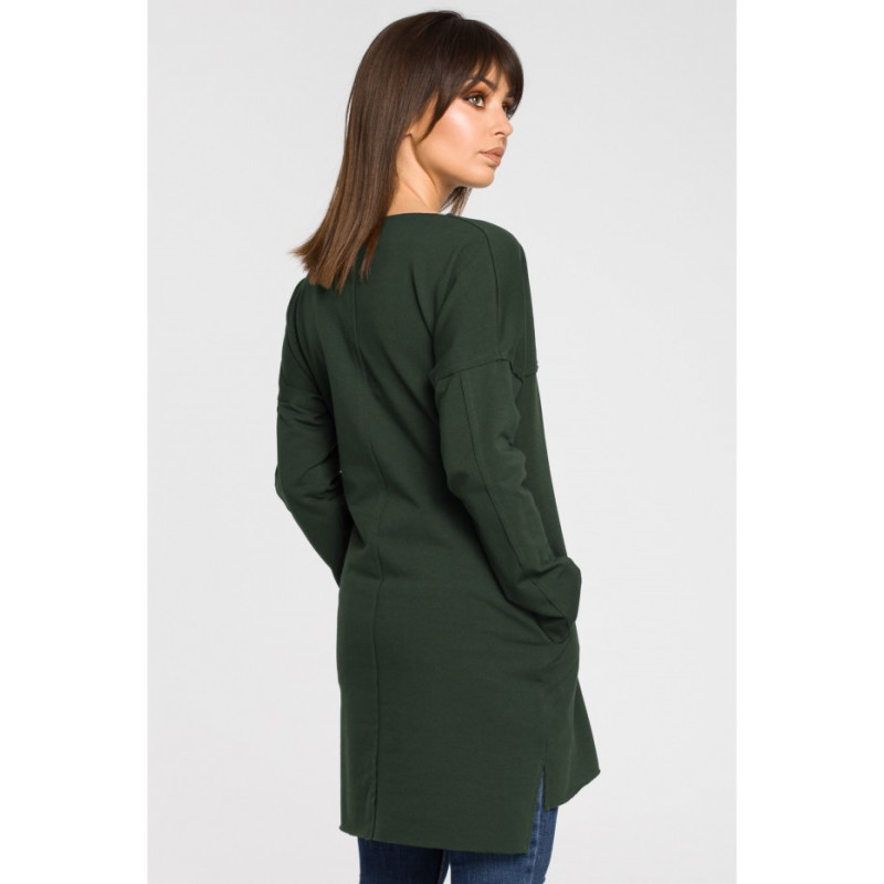 B059 Oversize tunic with stitching - military green