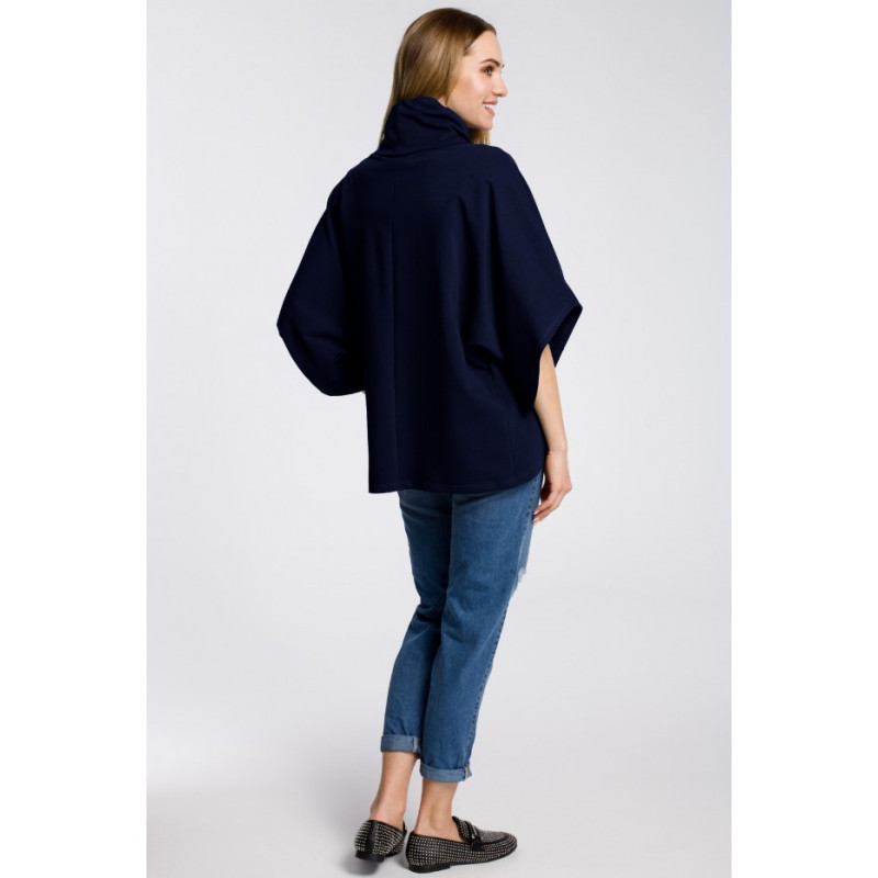 M372 Overlap sweatshirt with wide sleeves - navy blue