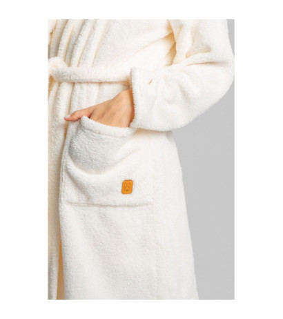 LA001 Plush hooded bathrobe - ecru