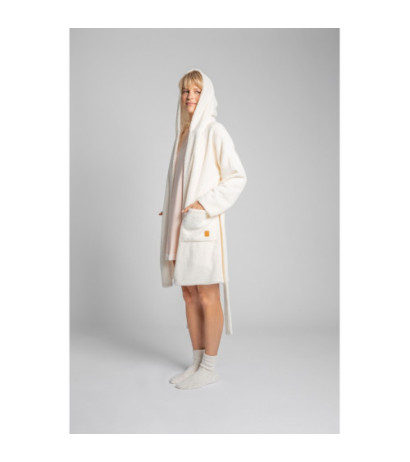 LA001 Plush hooded bathrobe - ecru