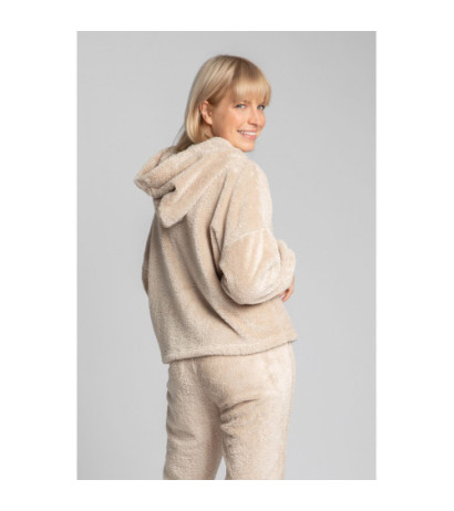 LA003 Plush hooded sweatshirt - cappuccino