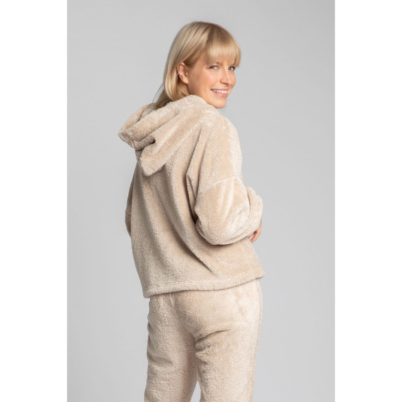 LA003 Plush hooded sweatshirt - cappuccino