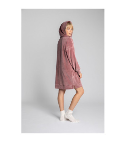 LA010 Velour dress with hood - dirty pink