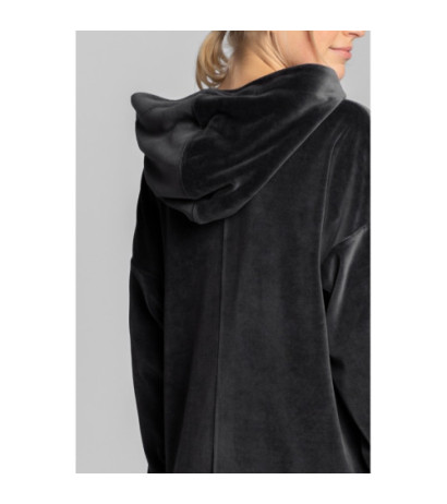 LA010 Velour dress with hood - graphite