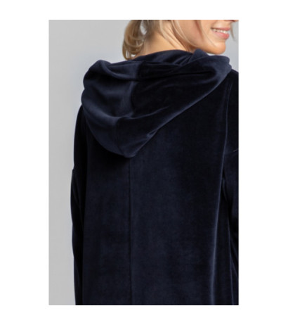 LA010 Velour dress with hood - navy blue