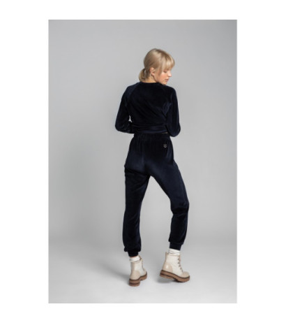 LA012 Velour joggers pants - navy blue