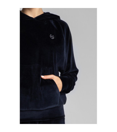 LA013 Velour sweatshirt with bat sleeves - navy blue