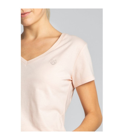 LA014 T-shirt for sleeping with a heart neckline - peach