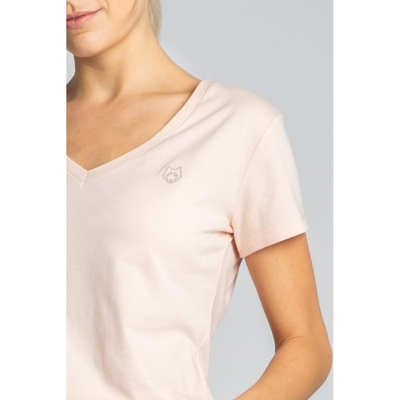 LA014 T-shirt for sleeping with a heart neckline - peach