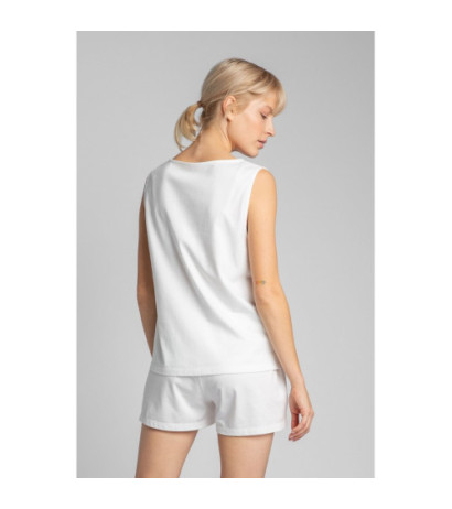 LA015 Sleeveless cotton sleep top - ecru