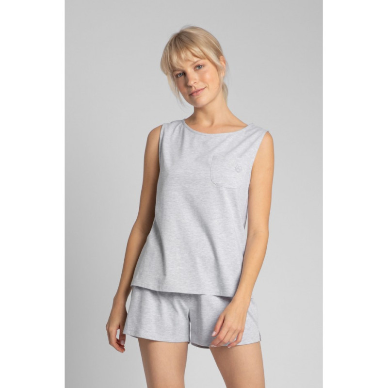 LA015 Sleeveless cotton sleep top - ashen