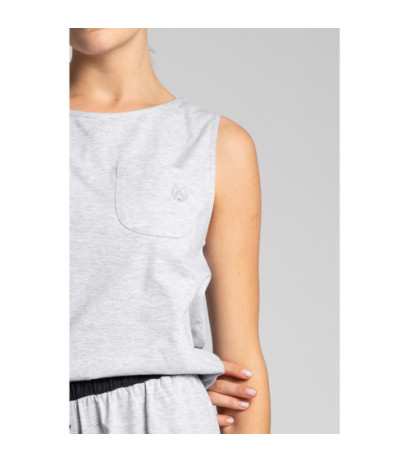 LA015 Sleeveless cotton sleep top - ashen