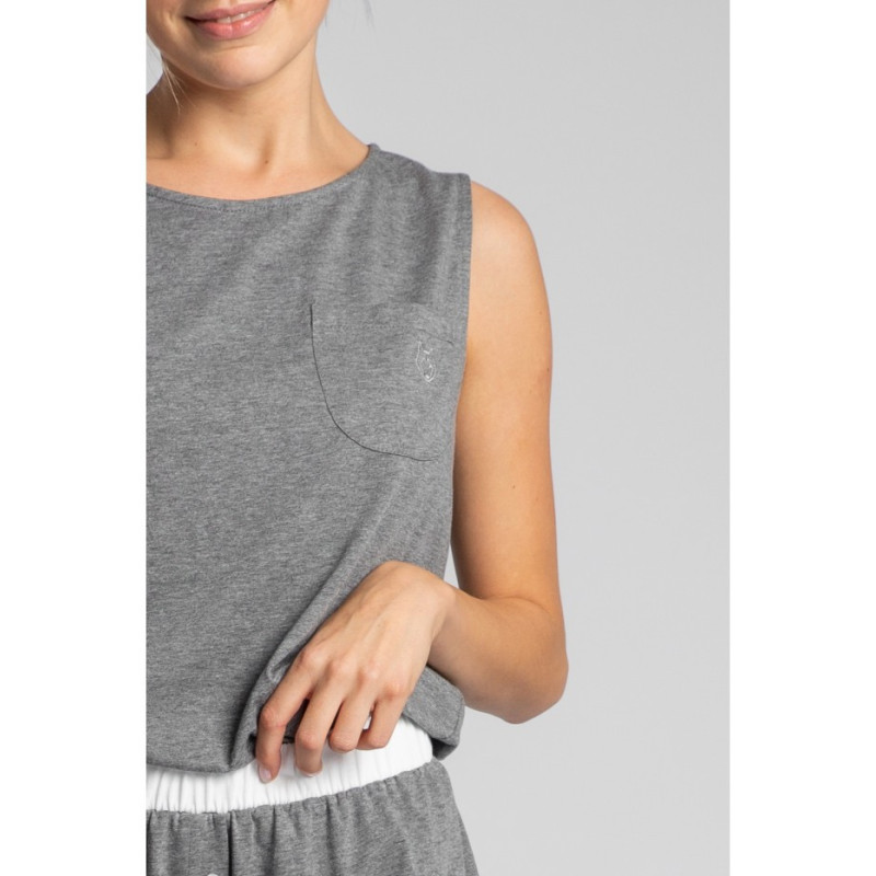 LA015 Sleeveless cotton sleep top - gray