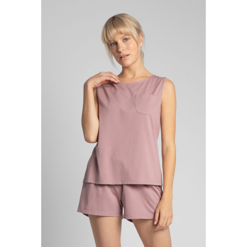 LA015 Sleeveless cotton sleep top - heather