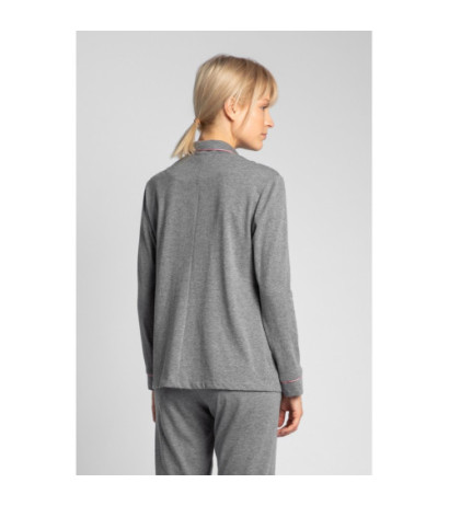 LA019 Cotton pajama shirt with collar - gray