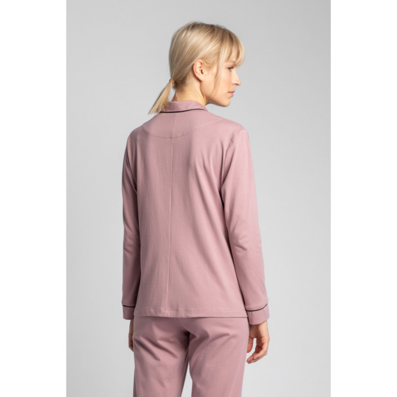 LA019 Cotton pajama shirt with collar - heather