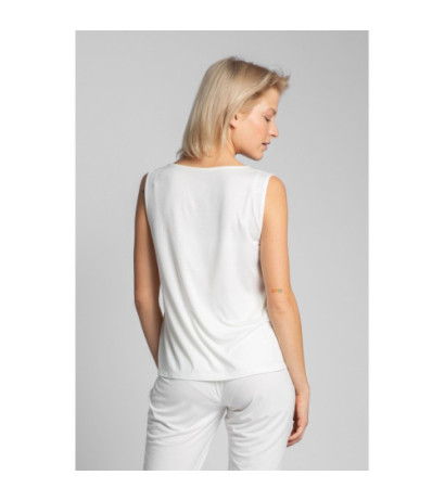 LA022 Sleeveless sleep top with pocket - ecru