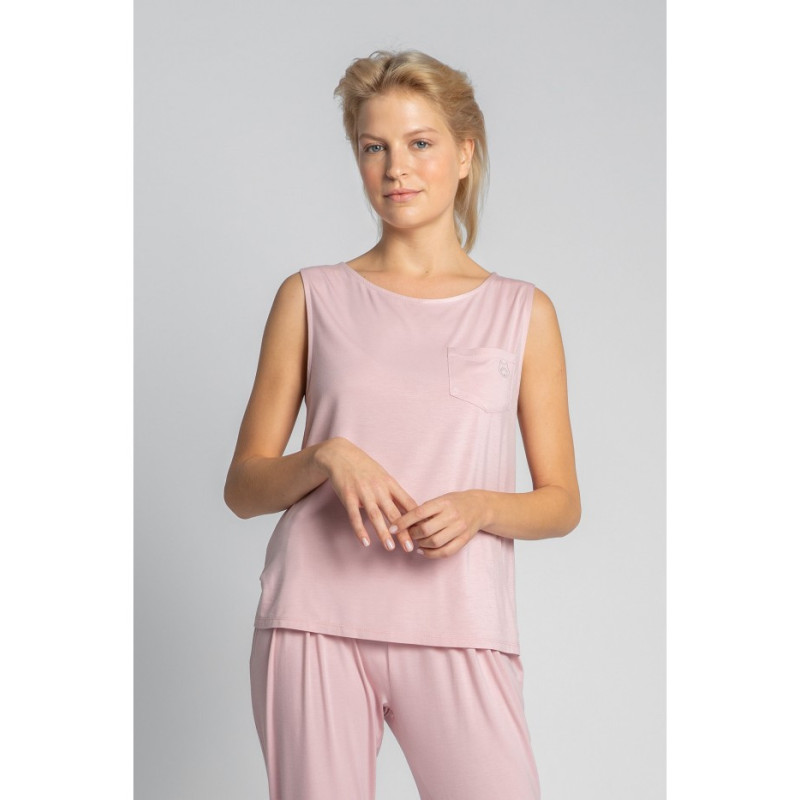 LA022 Sleeveless sleep top with pocket - pink