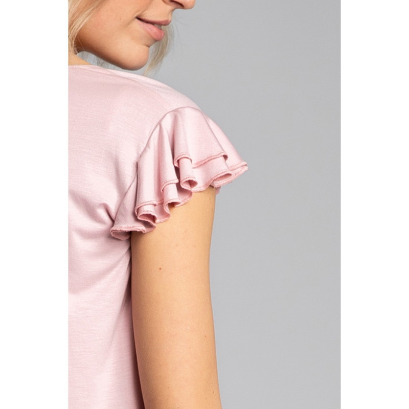 LA023 Sleeveless sleep top with ruffles - pink