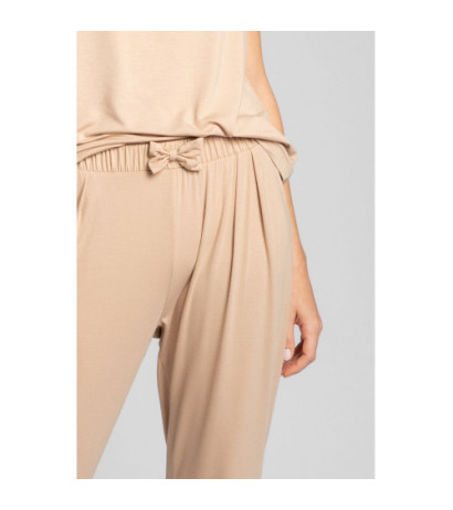 LA025 Sleeping pants with narrow legs - cappuccino