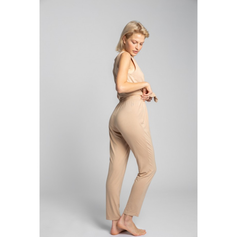 LA025 Sleeping pants with narrow legs - cappuccino