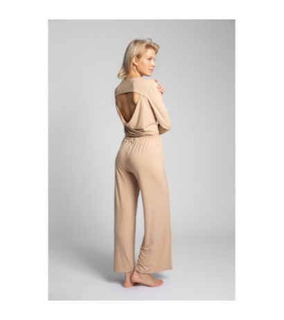 LA026 Pants with slits on legs - cappuccino