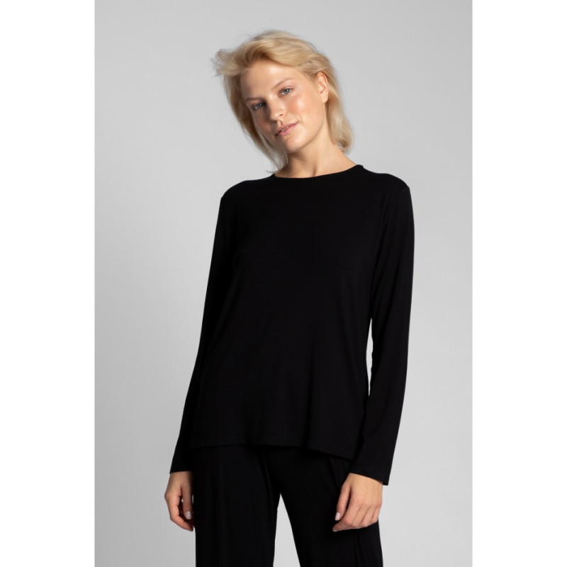 LA027 Sleeping blouse with back cutout - black