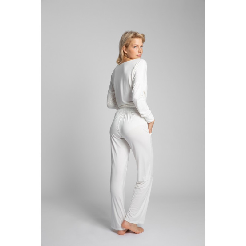 LA028 Sleeping pants with wide legs - ecru