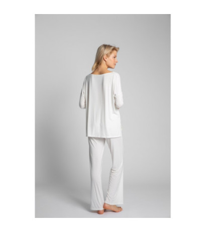 LA029 Viscose blouse with side slits - ecru