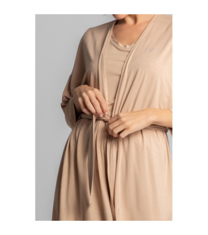 LA032 Viscose bathrobe with belt - cappuccino