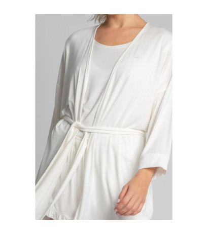 LA032 Viscose bathrobe with belt - ecru