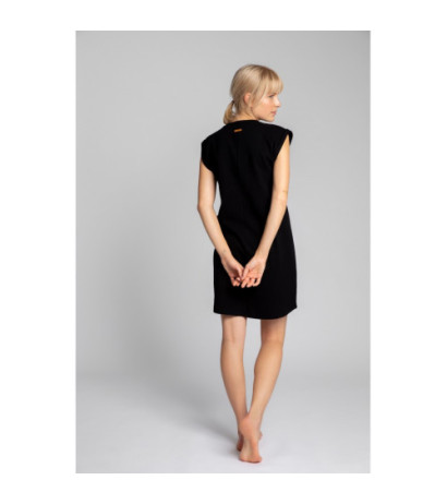 LA033 Sleeveless ribbed cotton dress - black