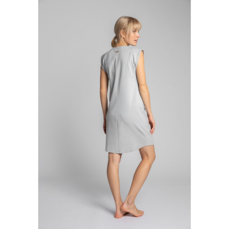 LA033 Sleeveless ribbed cotton dress - ashen