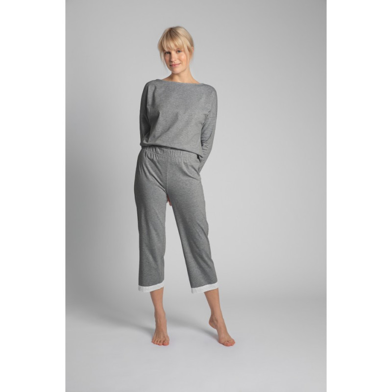 LA041 Trousers with lace edge - gray