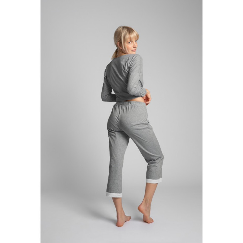 LA041 Trousers with lace edge - gray