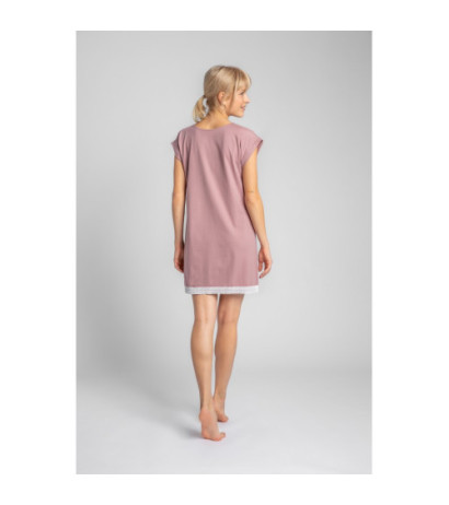 LA043 Nightgown with lace edge - heather