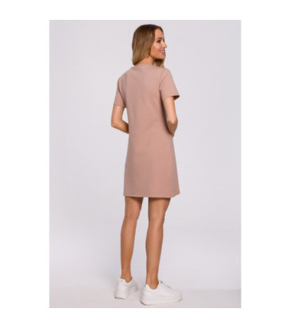 M579 Trapeze Dress with neckline - mocha