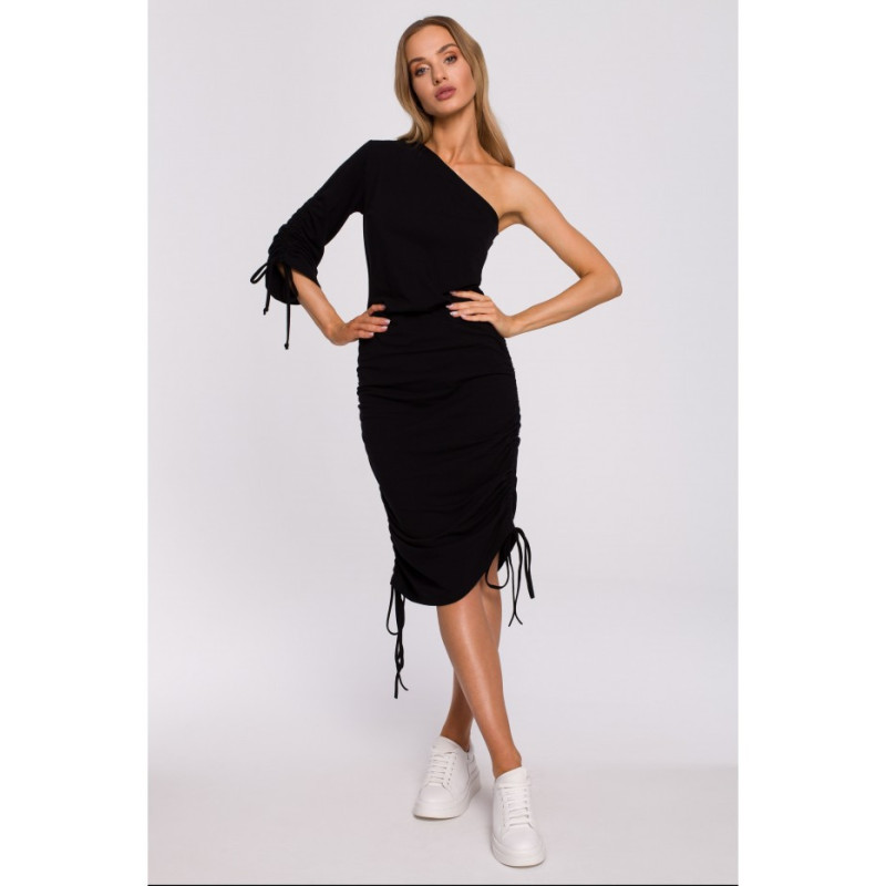 M580 One Shoulder Dress - black