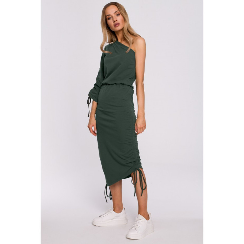 M580 One Shoulder Dress - military green