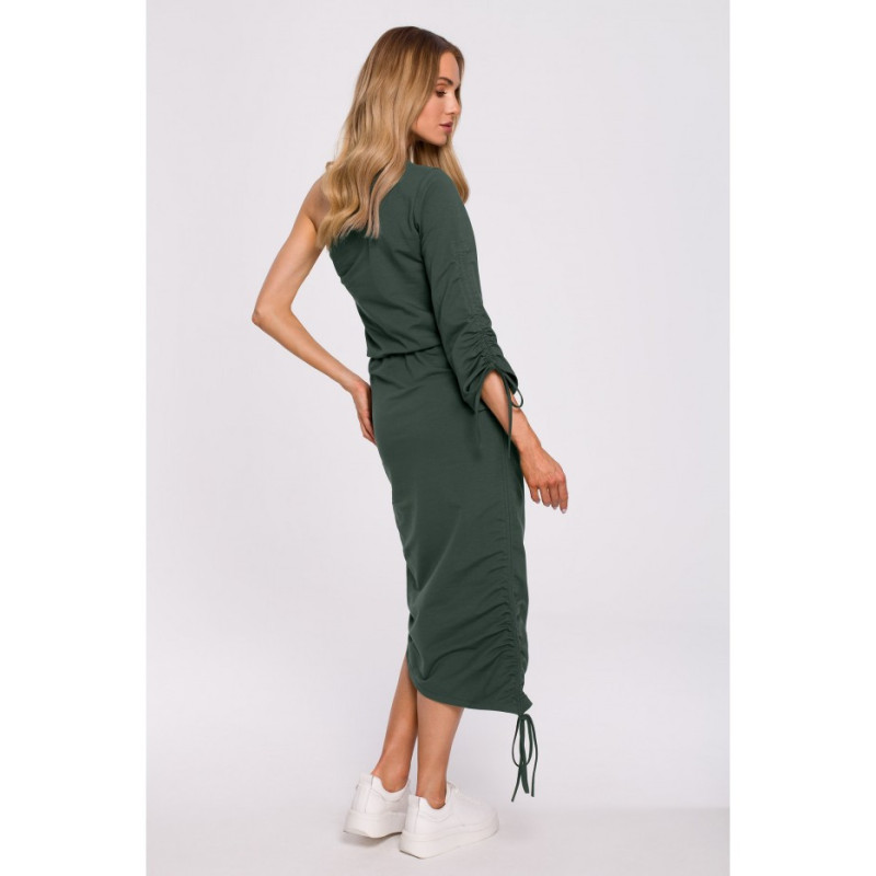 M580 One Shoulder Dress - military green