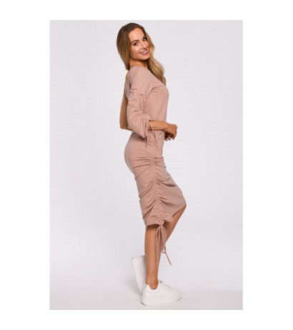 M580 One Shoulder Dress - mocha