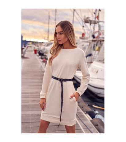 M590 Dress with Adjustable Belt - cream