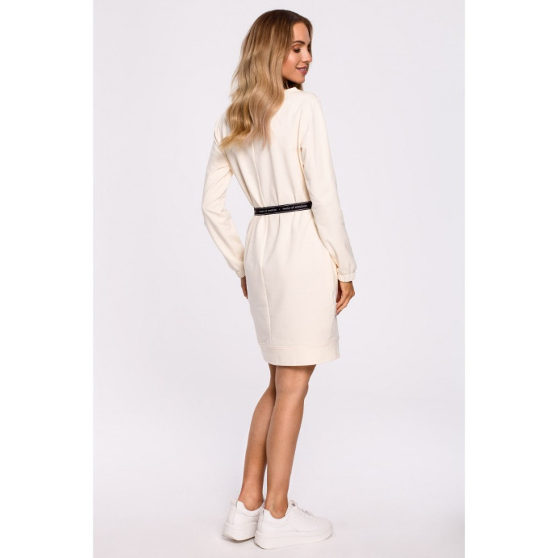 M590 Dress with Adjustable Belt - cream