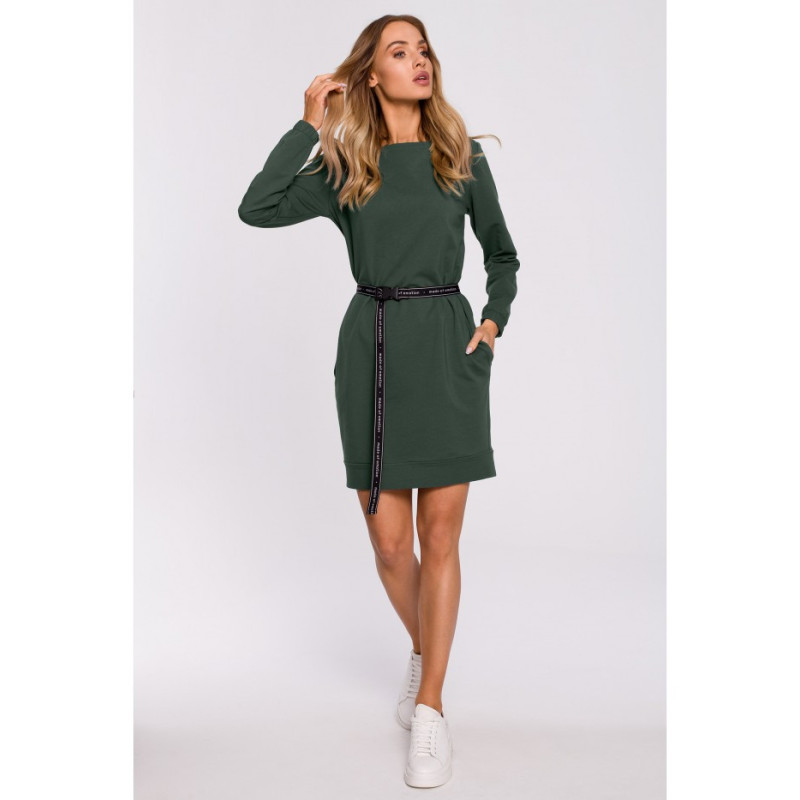 M590 Dress with Adjustable Belt - military green