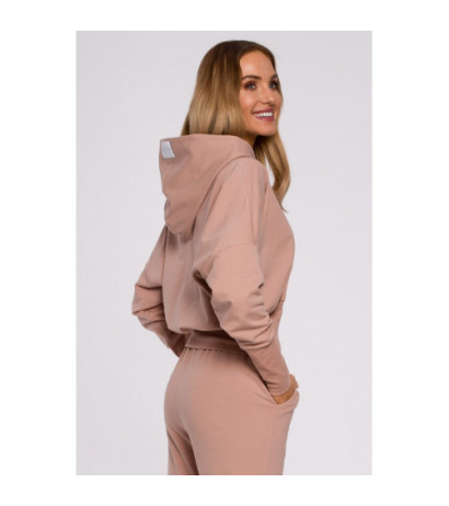 M592 Hooded and Drawstring Sweatshirt - mocha