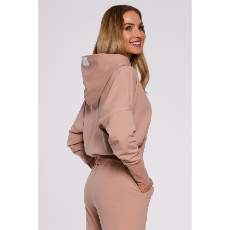 M592 Hooded and Drawstring Sweatshirt - mocha