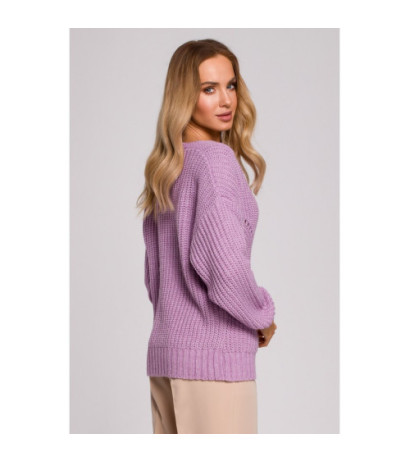 M594 Openwork Patterned Cardigan - lilac