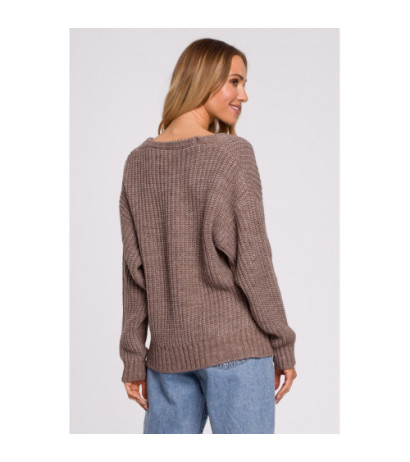 M594 Openwork Patterned Cardigan - mocha