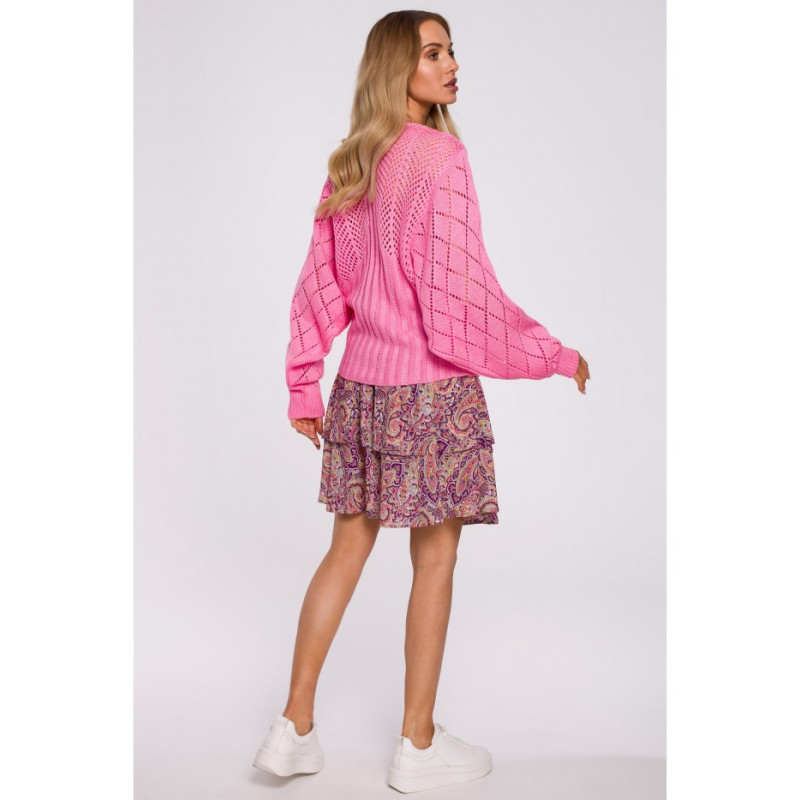 M595 Sweater With Bat Sleeves - Pink